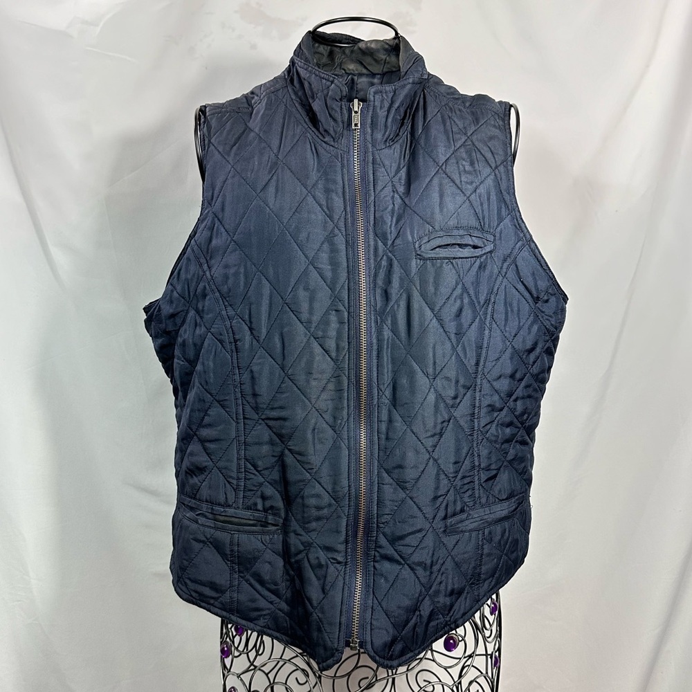 Vintage AMI navy 100% quilted vest size L